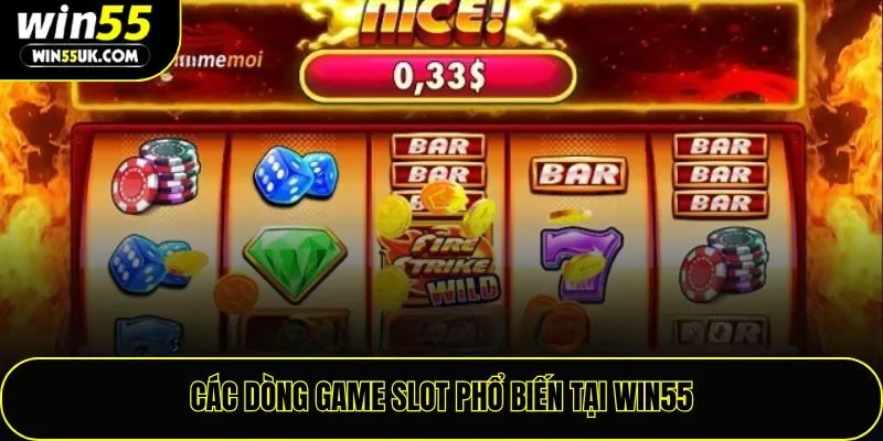 Các dòng game slot phổ biến tại Win55